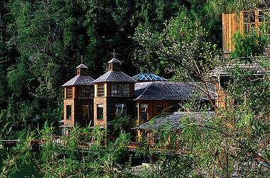 Puyuhuapi Lodge umgeben von Bäumen