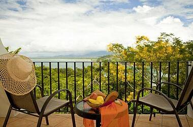 Blick von der Terrasse aufs Meer im Parador Resort