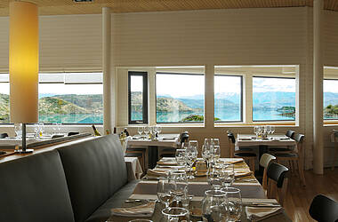 Restaurant im Explora Hotel Patagonia im Nationalpark Torres del Paine