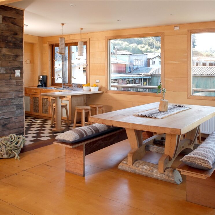 Sitzecke im Boutique-Hotel Palafito 1326 auf Chiloe