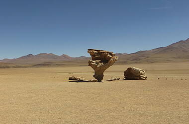 Trockene Pampa im Westen Boliviens