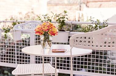 Balkon mit romantischem Flair im Hotel Casa Legado Bogotá