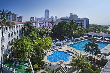 Ansicht über die Anlage mit Pool-Landschaft, Hotel Caribe By Faranda Grand Cartagena