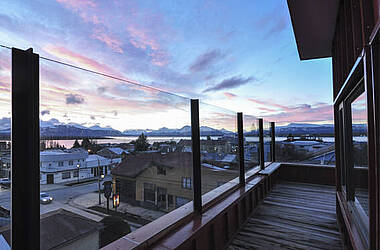 Blick von der Dachterrasse im Hotel Vendaval in Puerto Natales