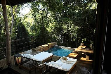 Bungalow mit eigenem Pool im Hotel Awasi Iguazu, Iguazú