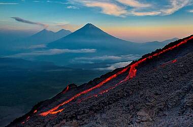 Lavastrom des aktiven Vulkans Pacaya