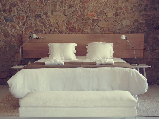 Rustikales Zimmer im Charco Hotel in Colonia del Sacramento, Uruguay
