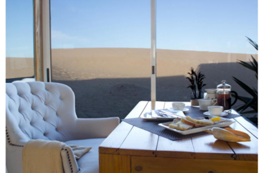Frühstück mit Meerblick im Hotel La Viuda del Diablo am Strand von Punta del Diablo