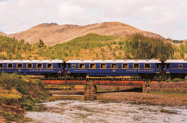 Der luxuriöse Belmond Hiram Bingham Zug nach Machu Picchu.
