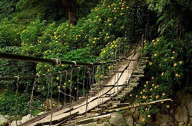 Hängebrücke zum Wasserfall El Chorro Macho in Valle de Anton, Panama