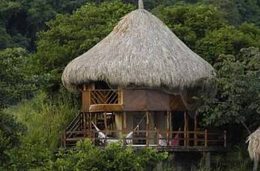 Schilfbungalow des Hotels Ecohabs Tayrona Park, Kolumbien