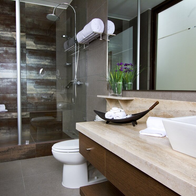 Badezimmer im Lastarria Hotel Boutique
