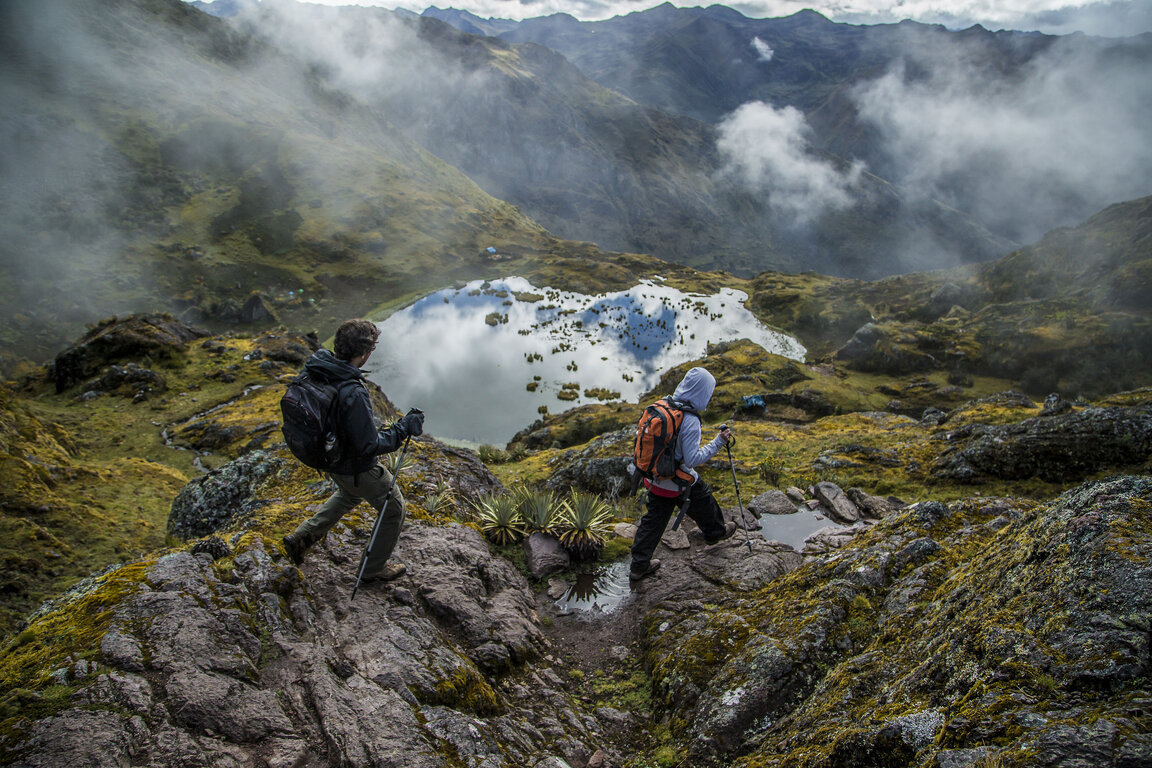 Blick auf die Berge beim Lares Trek in Peru.