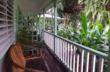 Veranda des Doppel-Cottages von Hickatee Cottages in Punta Gorda
