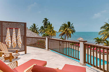 Balkon der Jaguar Reef Lodge in Belize