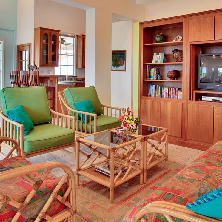 Wohn- und Esszimmer im Penthouse des Iguana Reef Inn