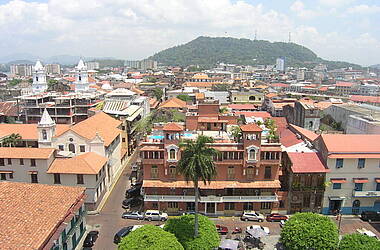Blick auf die historische Altstadt von Casco Viejo (Casco Antiguo de Panamá)