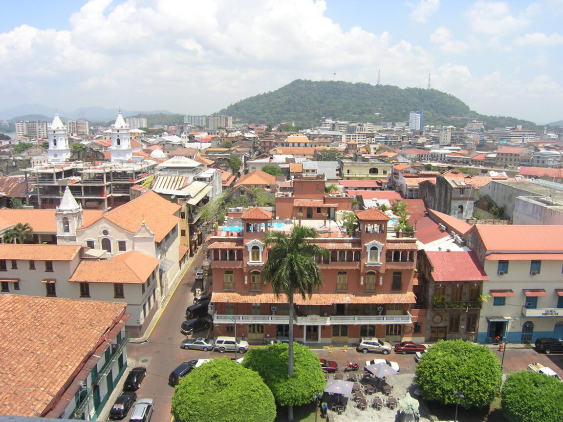 Blick auf die historische Altstadt von Casco Viejo (Casco Antiguo de Panamá)