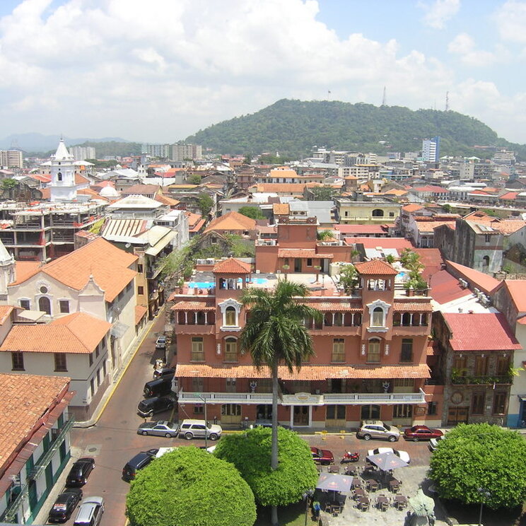 Blick auf die historische Altstadt von Casco Viejo (Casco Antiguo de Panamá)