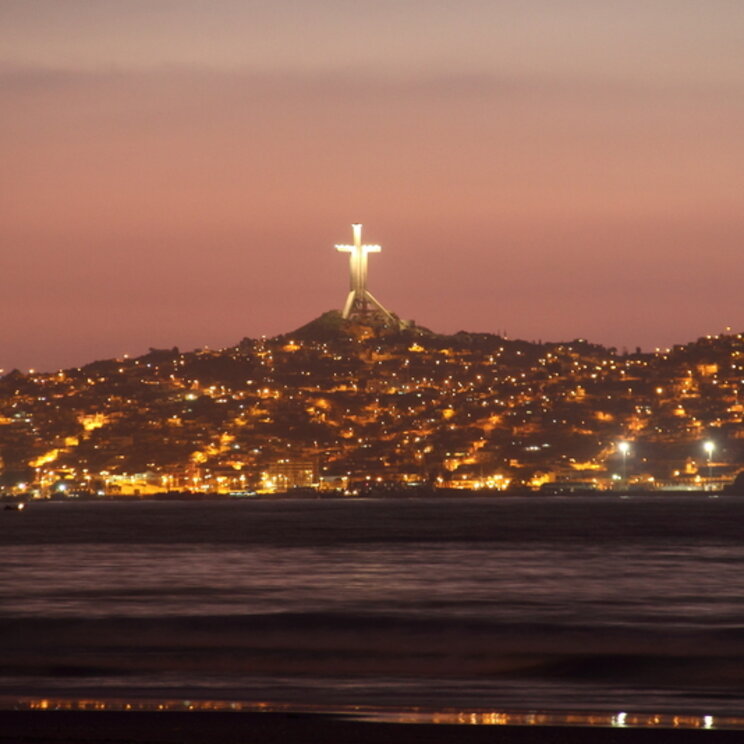 La Serena im Norden Chiles bei Nacht