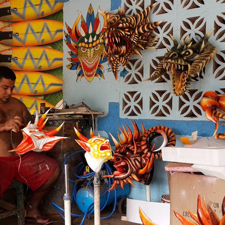 Maskenbildner in Panama Stadt