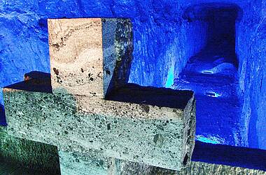 Blaues Kreuz in der Salzkathedrale von Zipaquirá