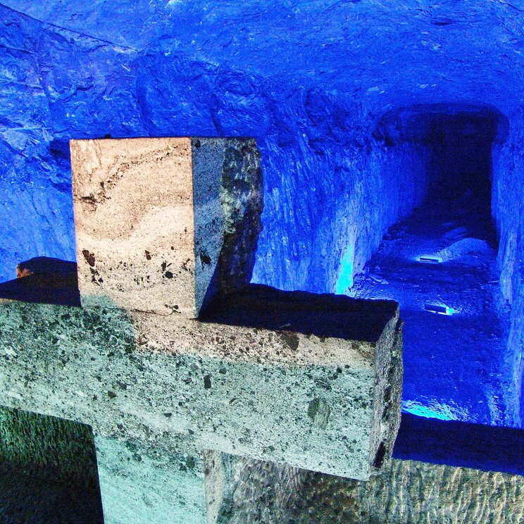 Blaues Kreuz in der Salzkathedrale von Zipaquirá