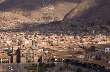 Cusco in Peru aus der Vogelperspektive