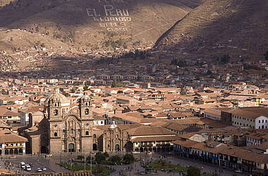 Cusco in Peru aus der Vogelperspektive