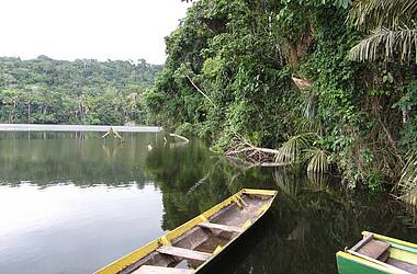 Boote auf dem boliviansichen Amazonas im Madidi Nationalpark