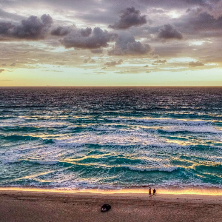 Strand von Cancun beim Sonnenungtergang