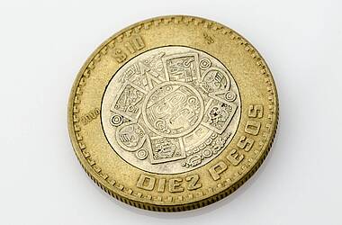 Mexikansiches 10-Peso-Stück Nahansicht