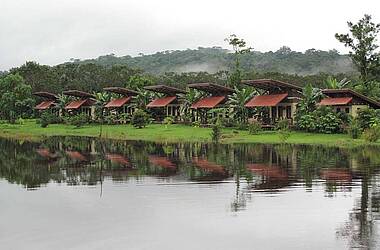 Bungalows inmitten der Tieflandregenwälder in Boca Tapada