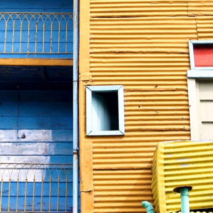Bunte Häuser in La Boca in Buenos Aires