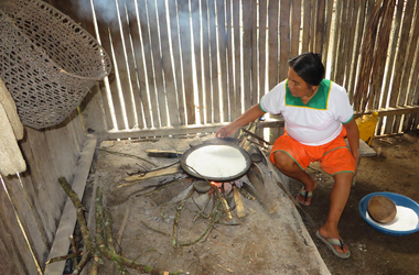 Einblick in die indigene Dorfgemeinschaft in der Cuyabeno Lodge im Amazonas-Regenwald von Ecuador