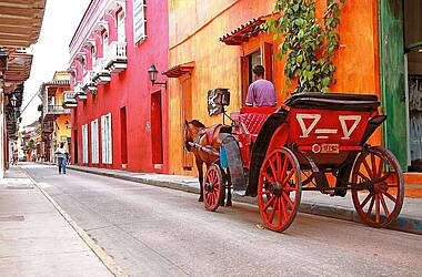 Kutschfahrt durch die farbenfrohen Gassen von Cartagena