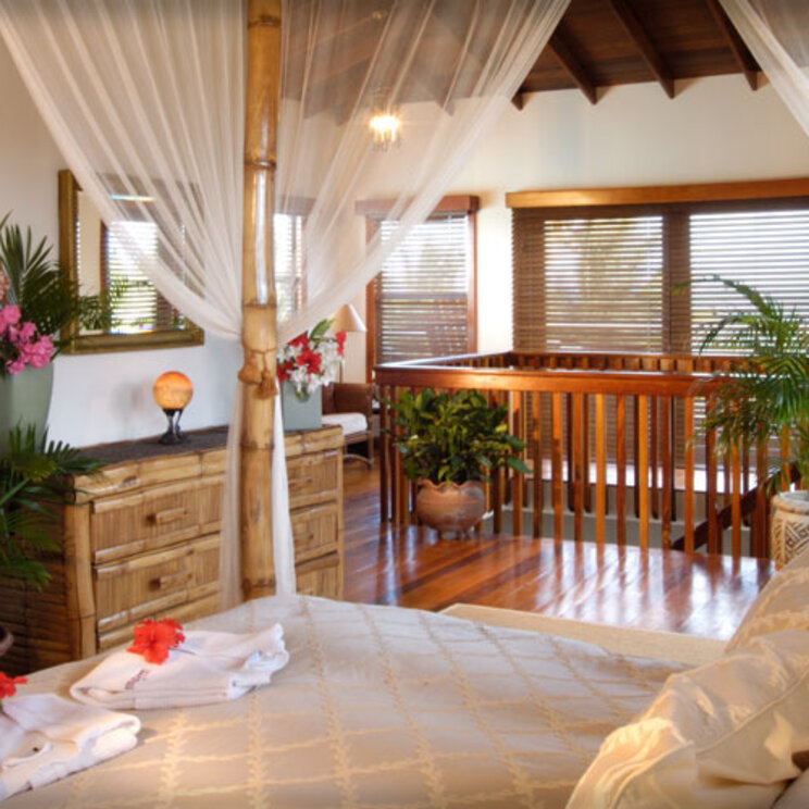 Schlafzimmer in der Villa Casa Azul im Resort Victoria House