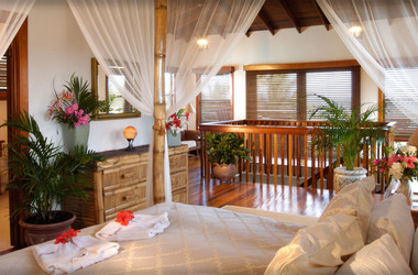 Schlafzimmer in der Villa Casa Azul im Resort Victoria House