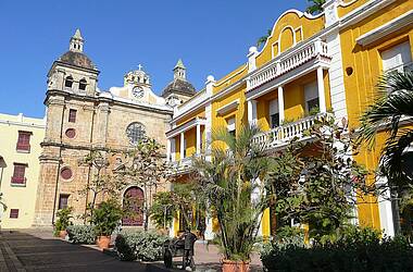 Koloniale Architektur mit barocken Elementen und kolumbianischem Einschlag