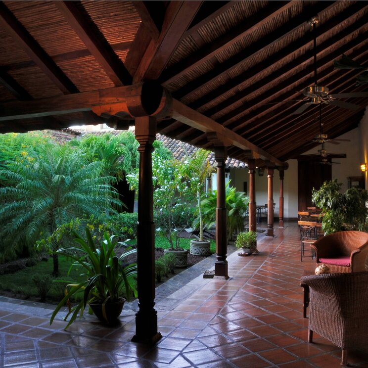 Innenhof Terrasse des Hotels Patio del Malinche in Nicaragua
