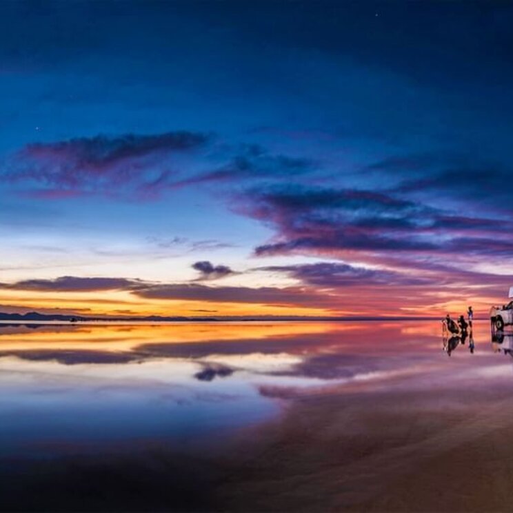 Uyuni Salzwüste bei Sonnenaufgang