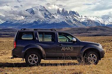 Geländewagen der Lodge Awasi Patagonia