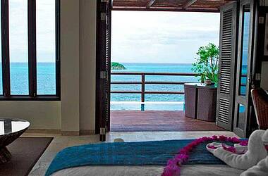 Zimmer mit Meerblick im Hotel Deep Blue, Isla Providencia, Kolumbien