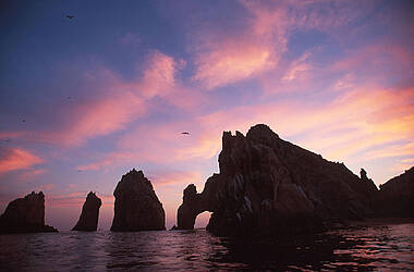 Felsformation im Sonnenuntergang in Baja California