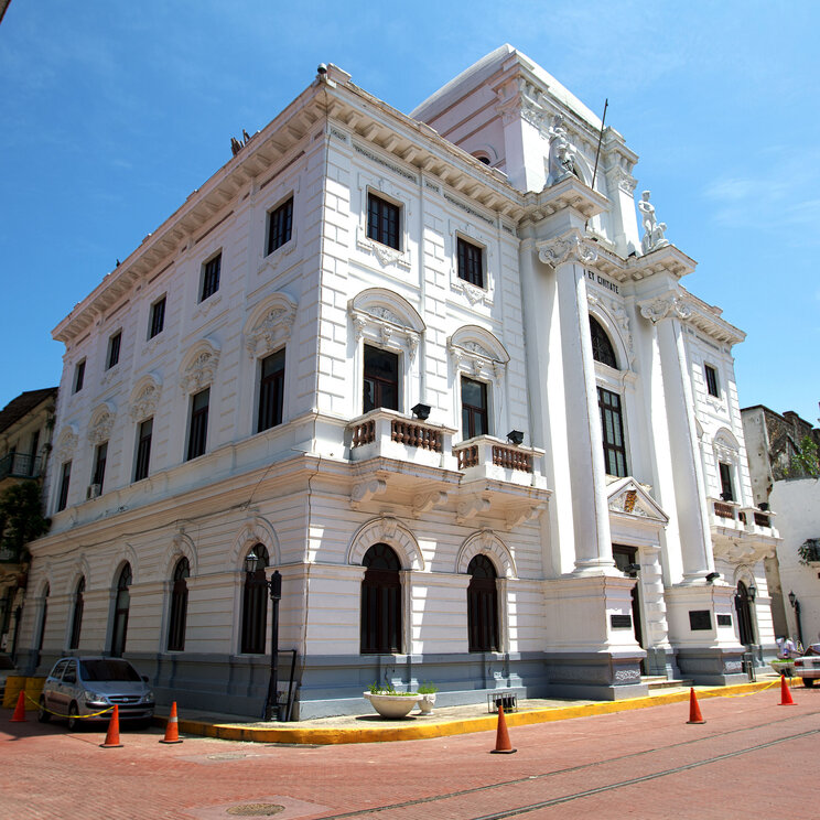 Barockes Gebäude im Casco Antiguo, der Altstadt von Panama Stadt